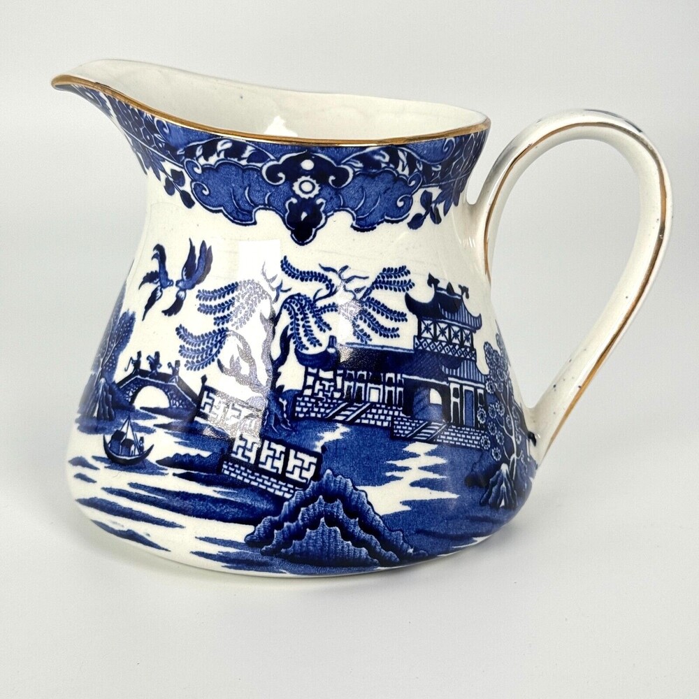 Burleigh Ware Blue Willow Small Jug Pitcher Dinnerware Tableware UK England